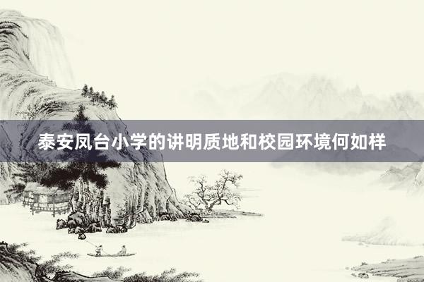 泰安凤台小学的讲明质地和校园环境何如样