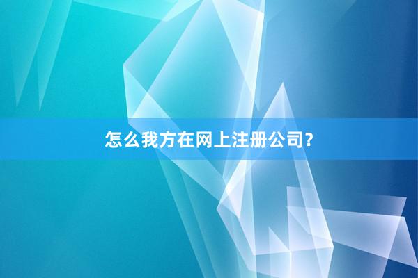 怎么我方在网上注册公司？